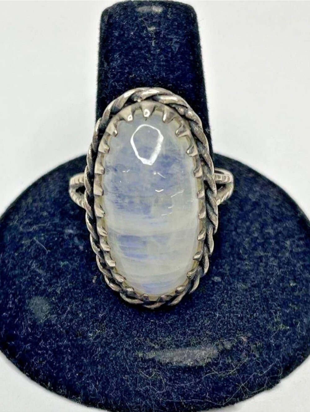 Sterling Silver Moonstone Statement Bohemian Ring 11g Sz 10